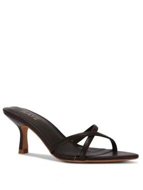 Raye Brown Leather Strappy Sandal Heel Sz 8.5